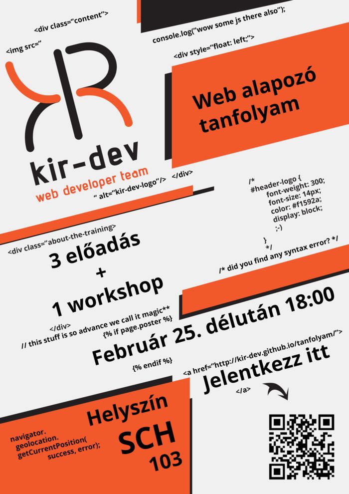tanfolyam plakát